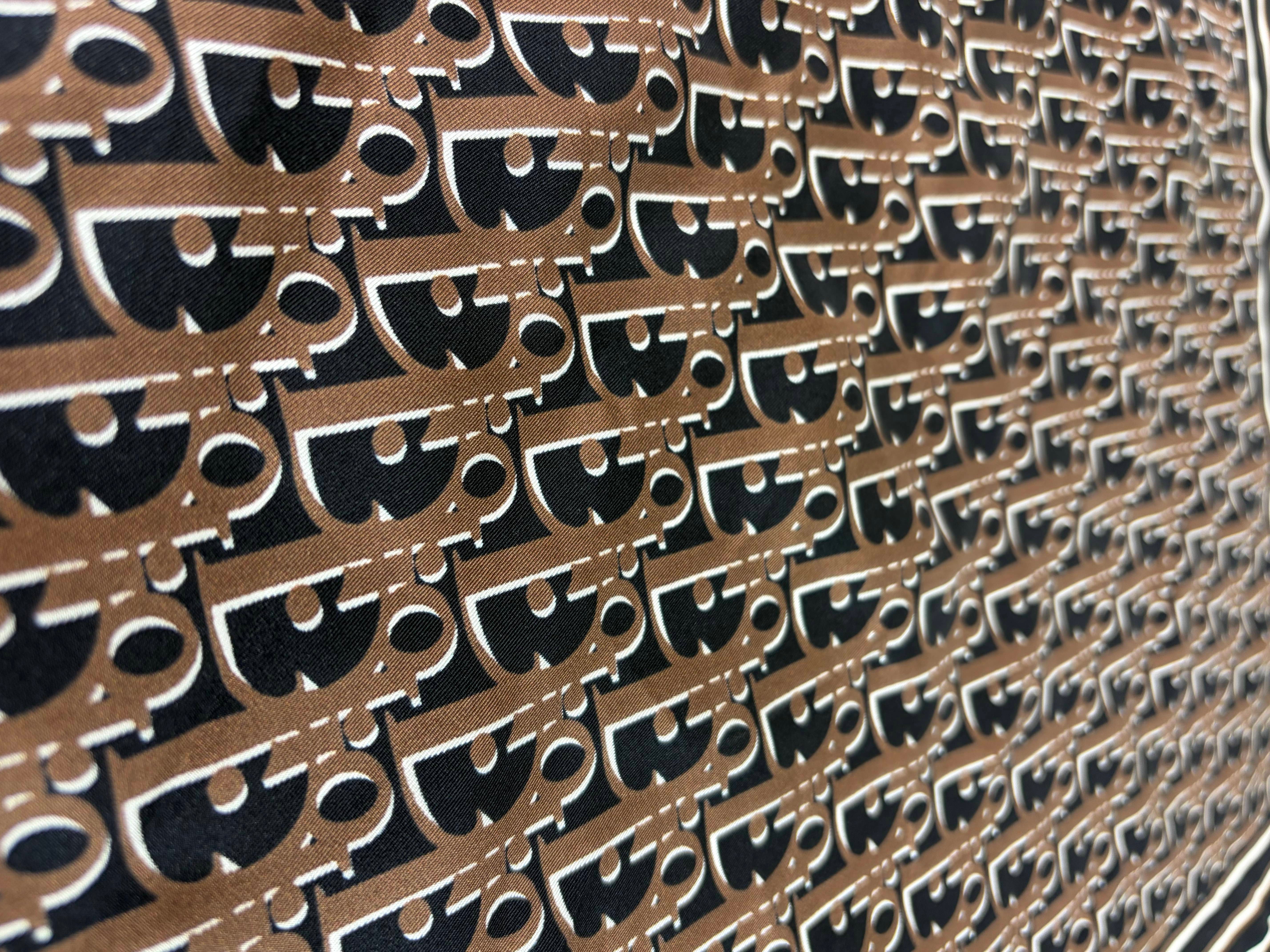 Dior Silk Scarf 'Brown Black' - (ARCHIVE)