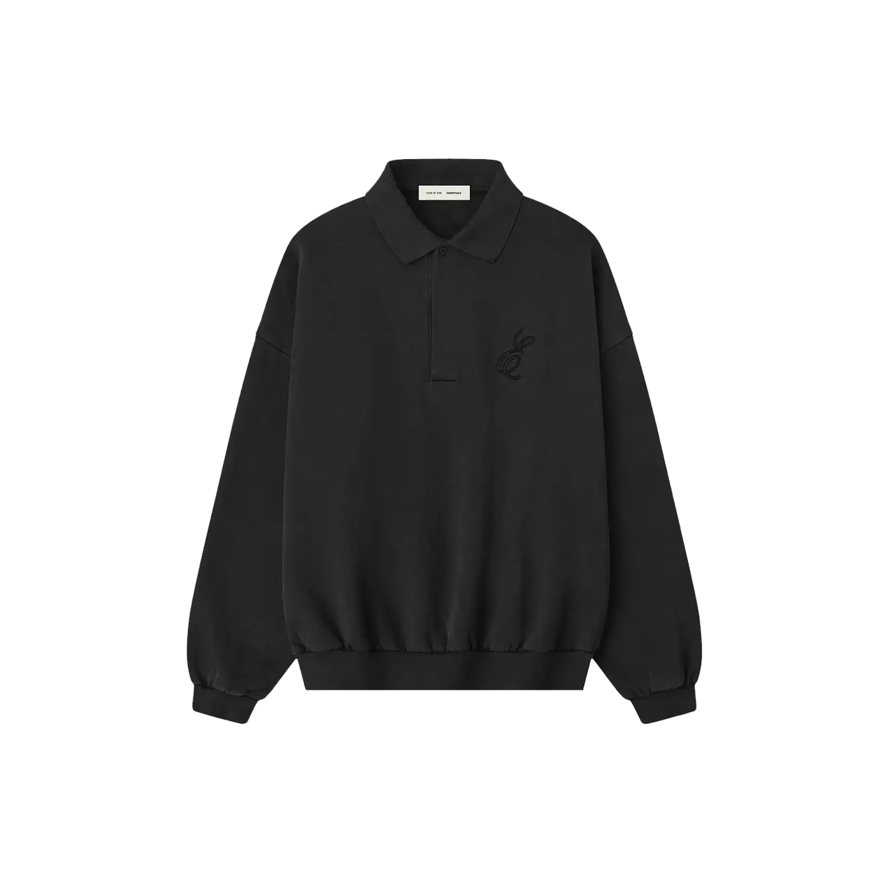 Fear of God Essentials Classic Polo Sweatshirt 'Vintage Black'