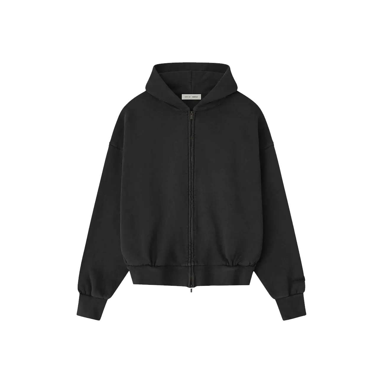 Fear of God Essentials Embroidered Classic Full Zip Hoodie 'Vintage Black'