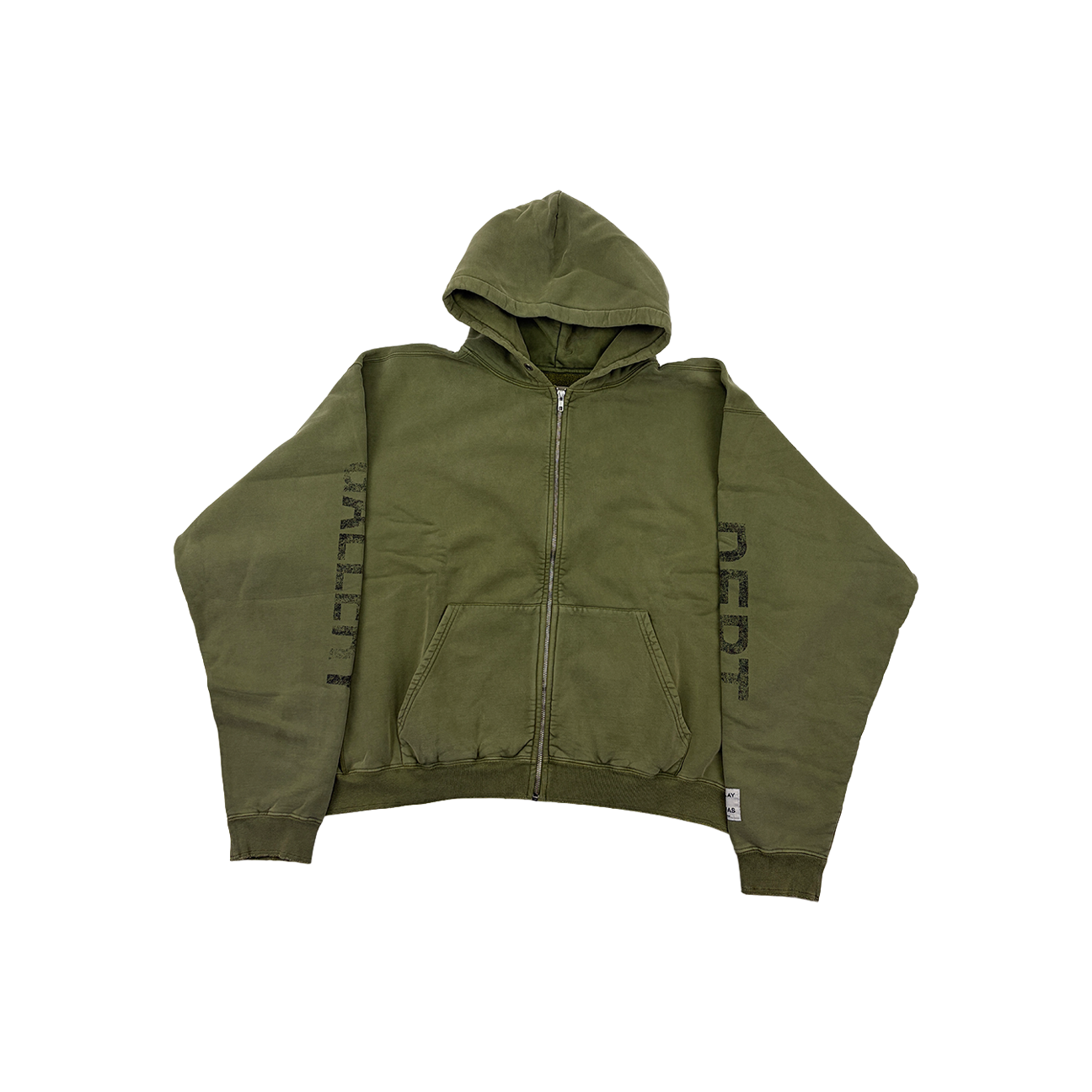 Gallery Dept. 90's Logo Zip Up Hoodie 'Olive'
