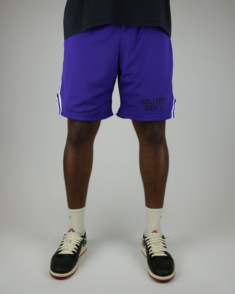 Shop the Gallery Dept. Venice Court Shorts 'Purple' – relaxed-fit premium shorts in a bold purple colorway, blending comfort with standout streetwear style.