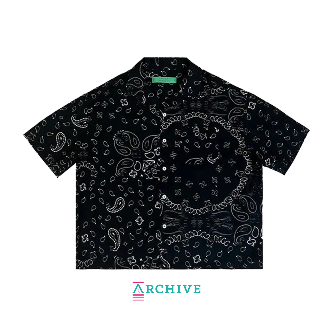 Garment Workshop Paisley Bandana Short Sleeves Shirt 'Black' - Size M (ARCHIVE)