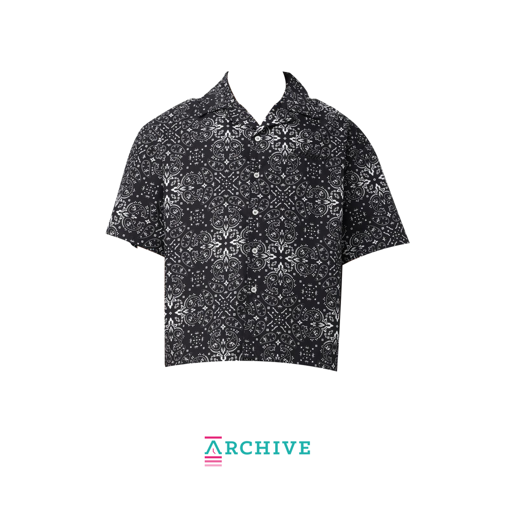 Garment Workshop Paisley Bandana Short Sleeves Shirt 'Black' - Size M (ARCHIVE)-9573324751178-The Attic