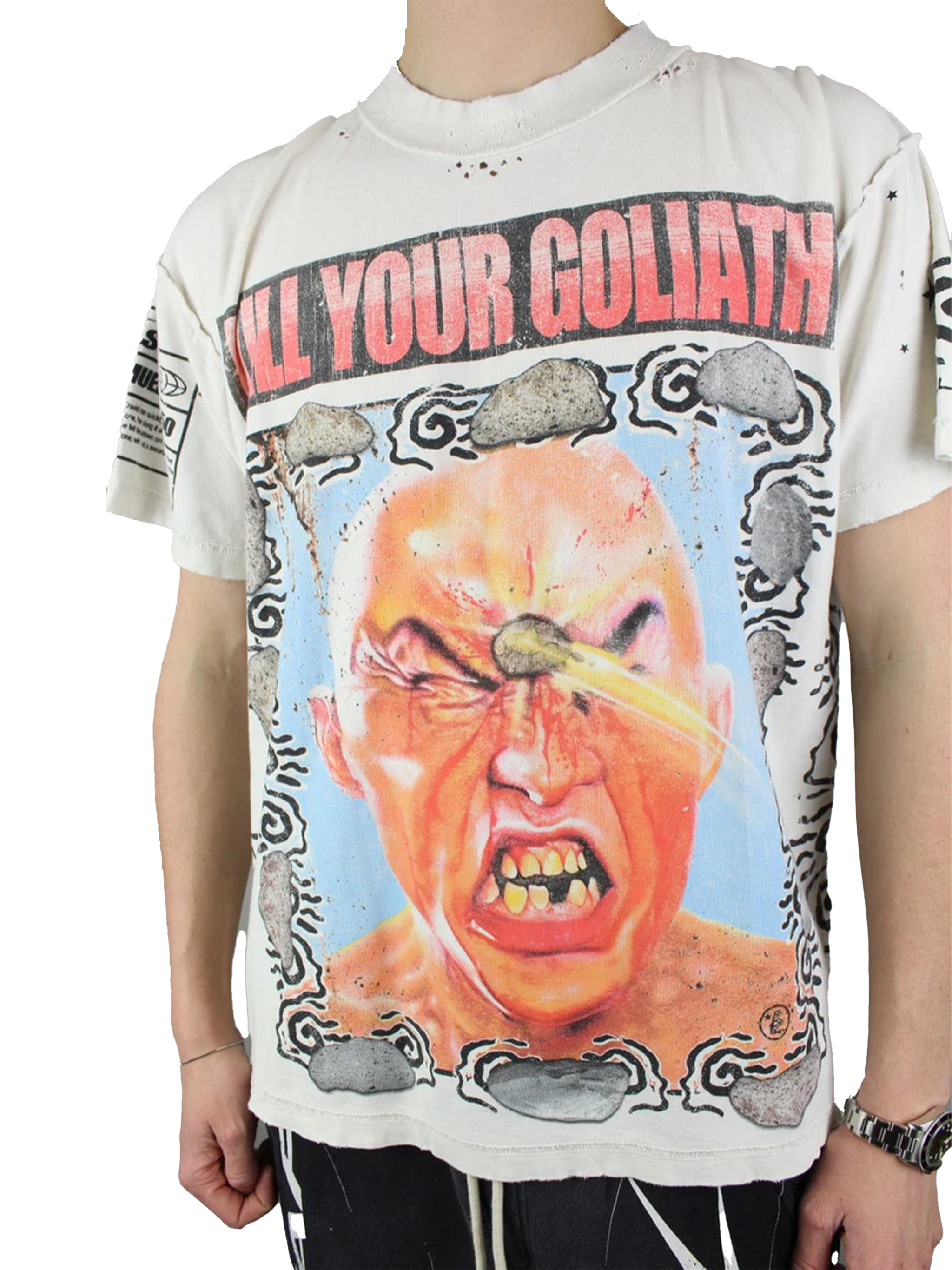 Hellstar Kill Your Goliath T-shirt 'White'-9993935880522-The Attic