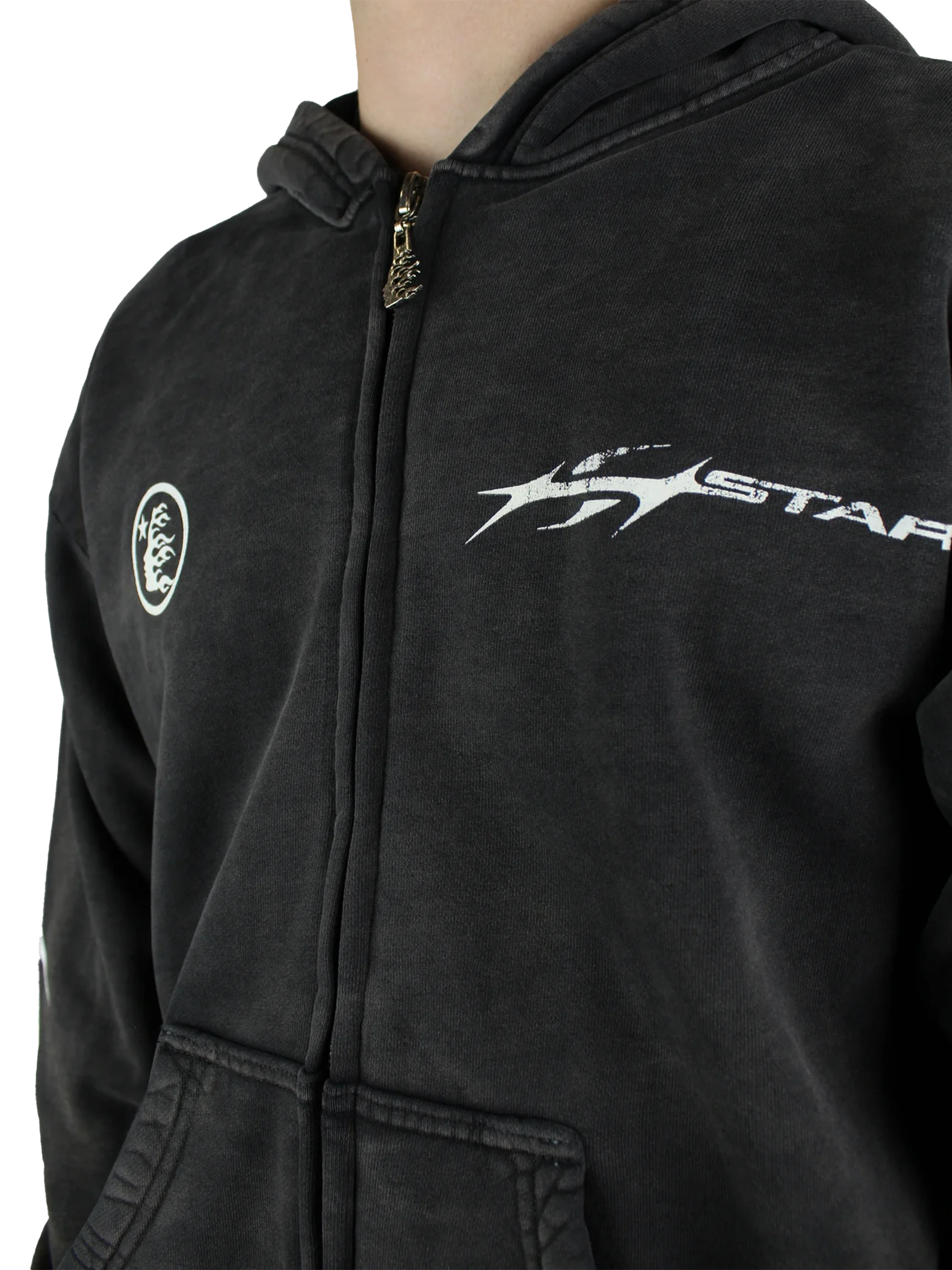 Hellstar Logo Zip Hoodie 'Black'-9994153460042-The Attic