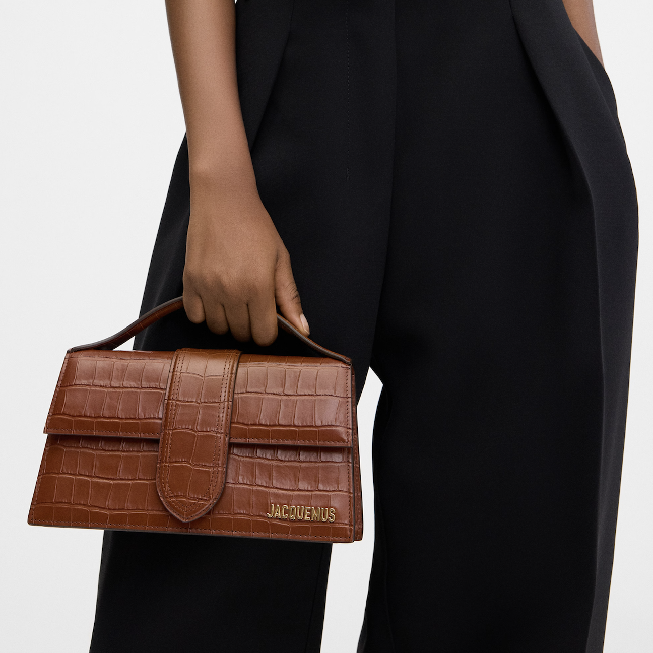 Jacquemus Le Grand Bambino 'Crocodile Brown'
