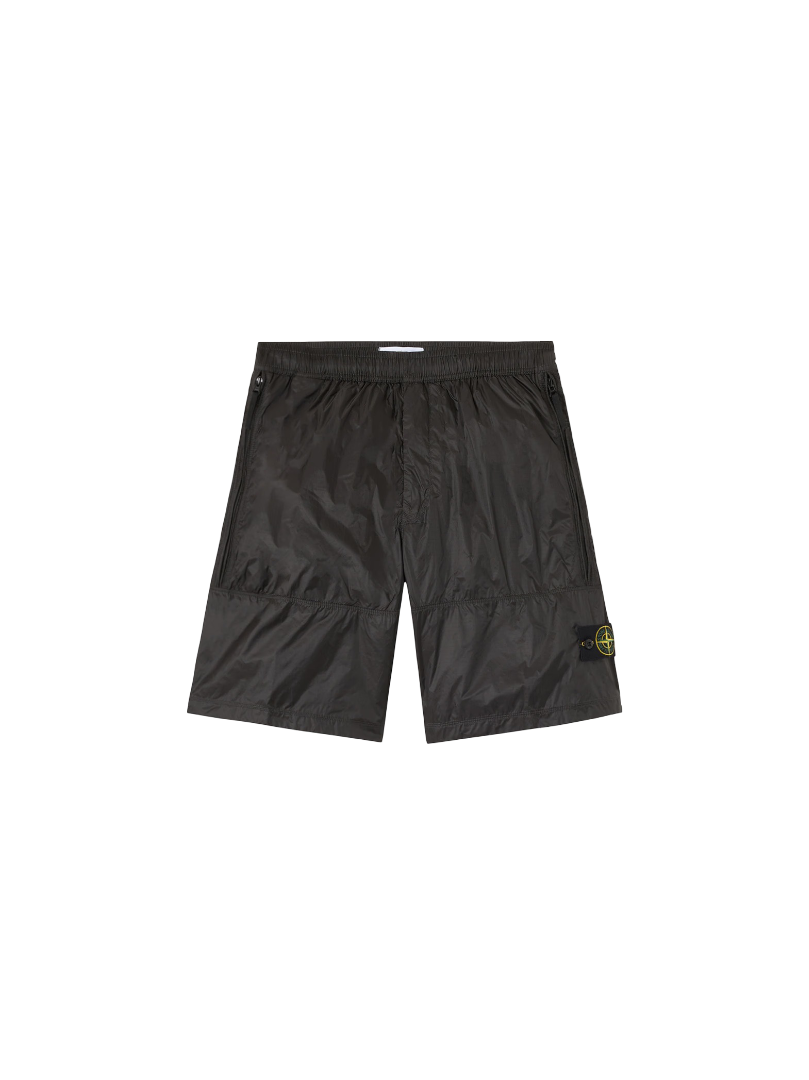 Stone Island Ripstop Light Nylon Bermuda 'Lead Grey' – lightweight, durable nylon shorts with ripstop fabric, casual style, and iconic logo, perfect for outdoor and streetwear looks.