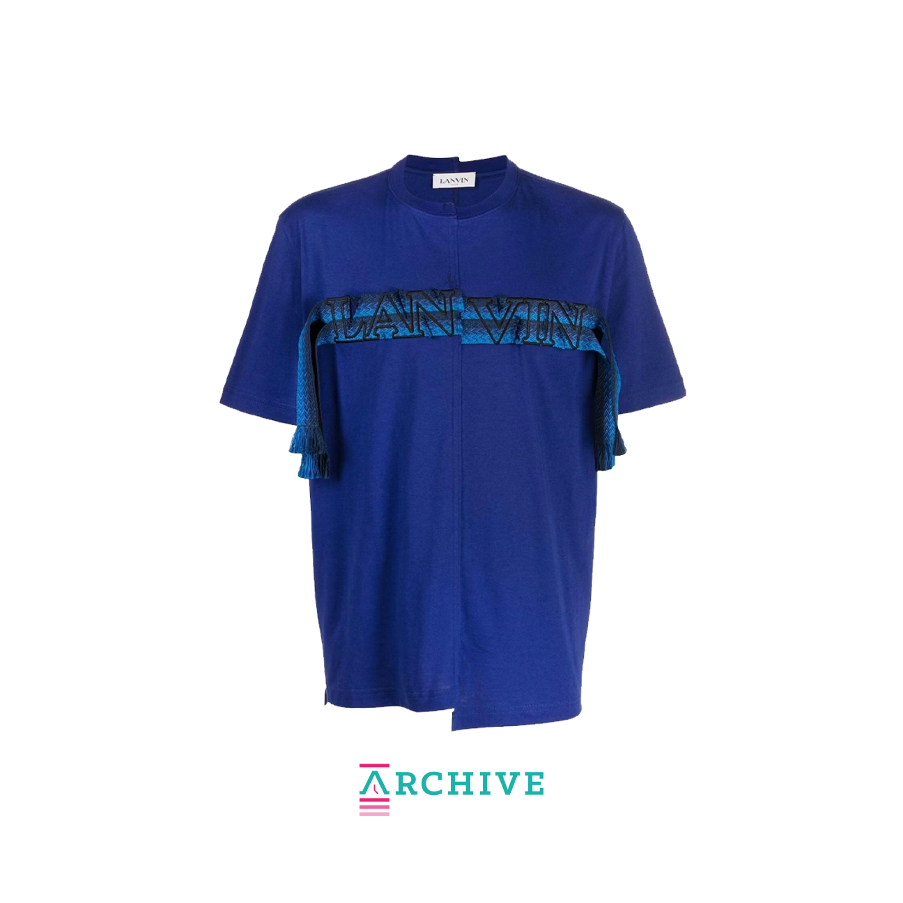Lanvin Embroidered Logo Crewneck T-Shirt Blue - Size XL (ARCHIVE)