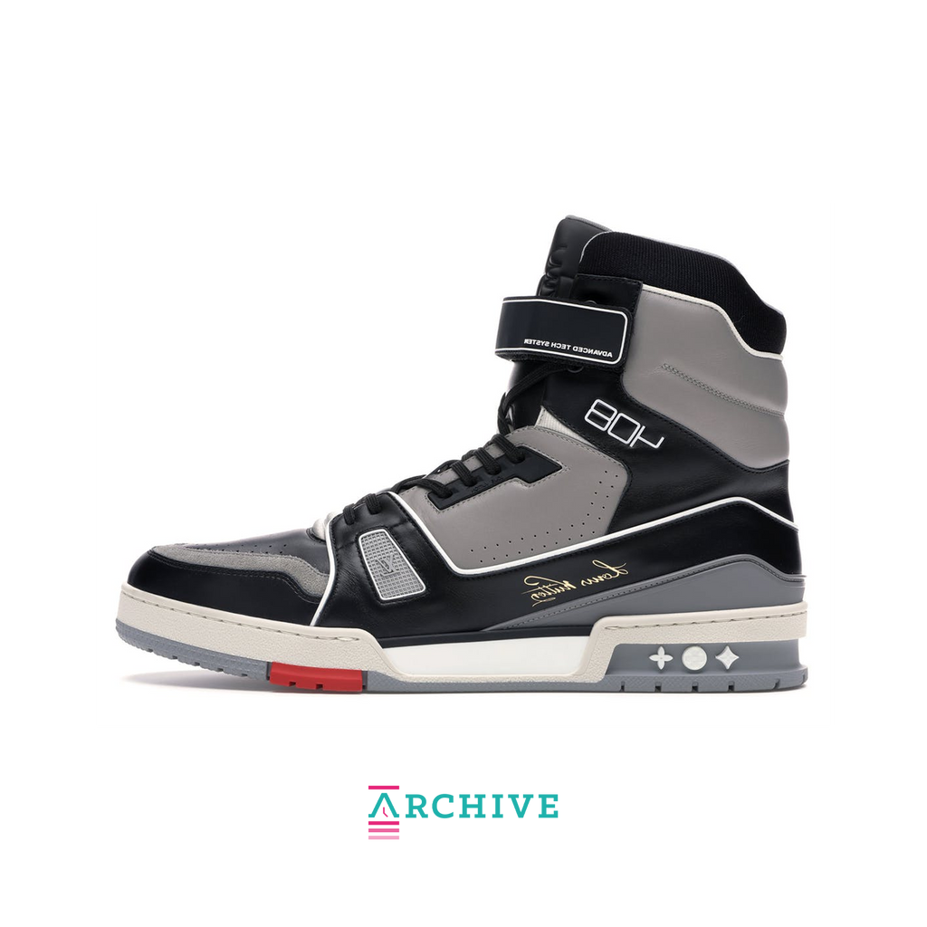 Louis Vuitton LV Trainer Sneaker Boot High Black Grey - Size 41 (ARCHIVE)-8767619268938-The Attic