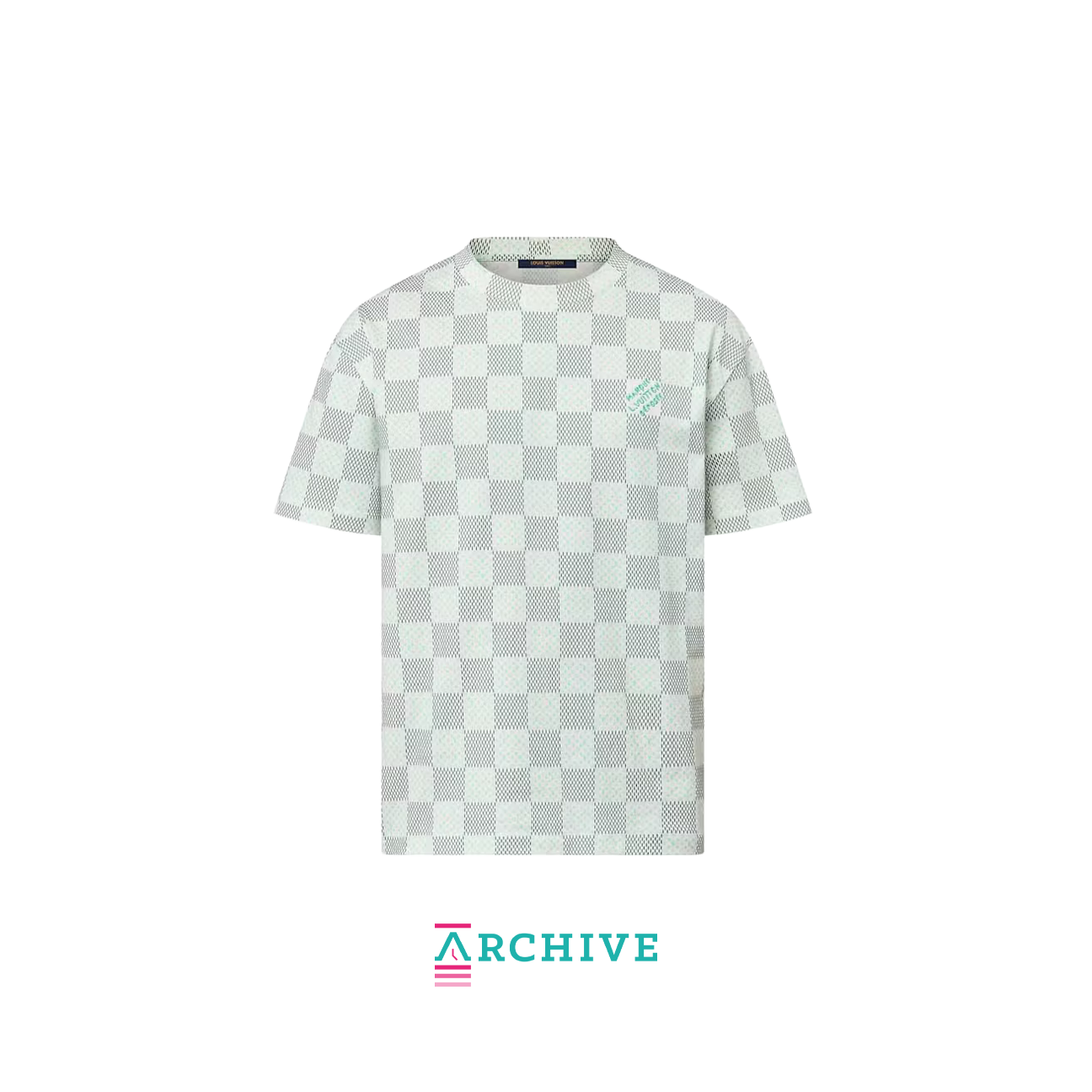 Louis Vuitton Printed Short-Sleeved Cotton Damier Monogram T-Shirt 'Milky White' - Size S (ARCHIVE)