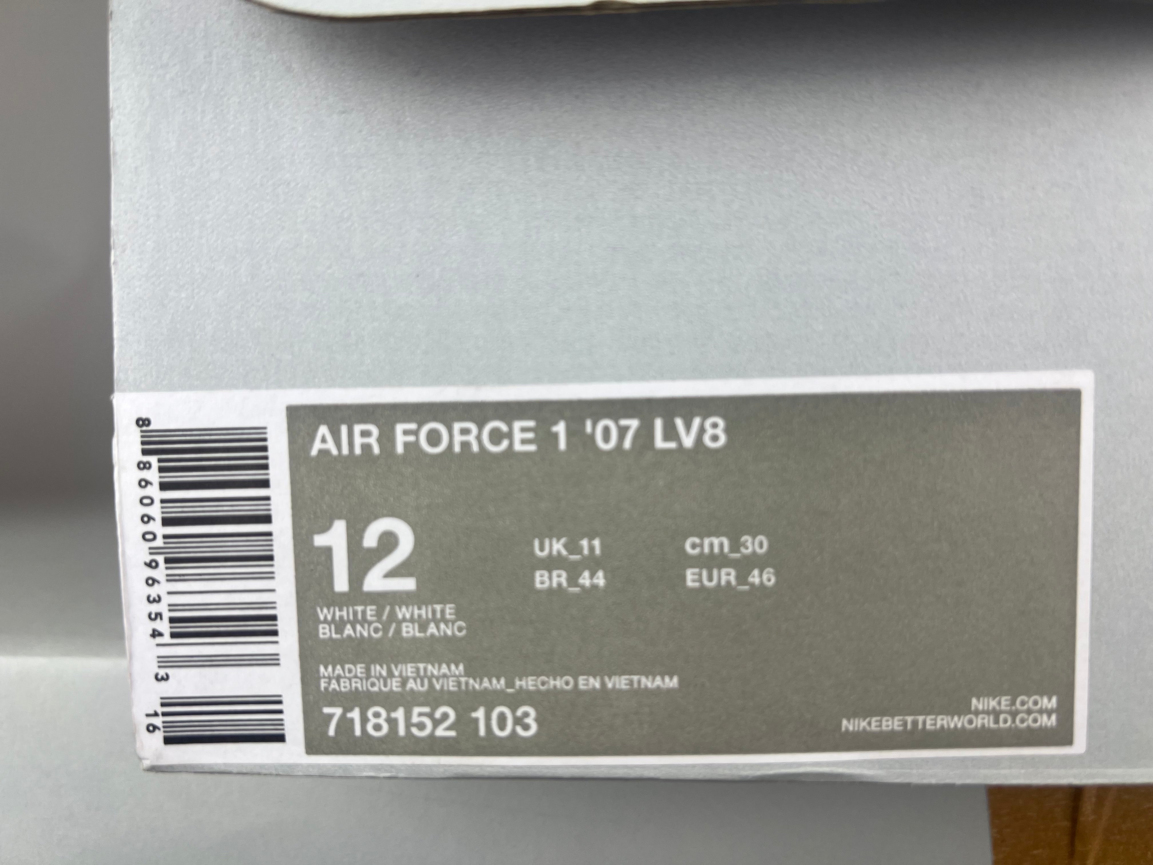 Nike Air Force 1 Low '07 LV8 'White' - Size 46 (ARCHIVE)