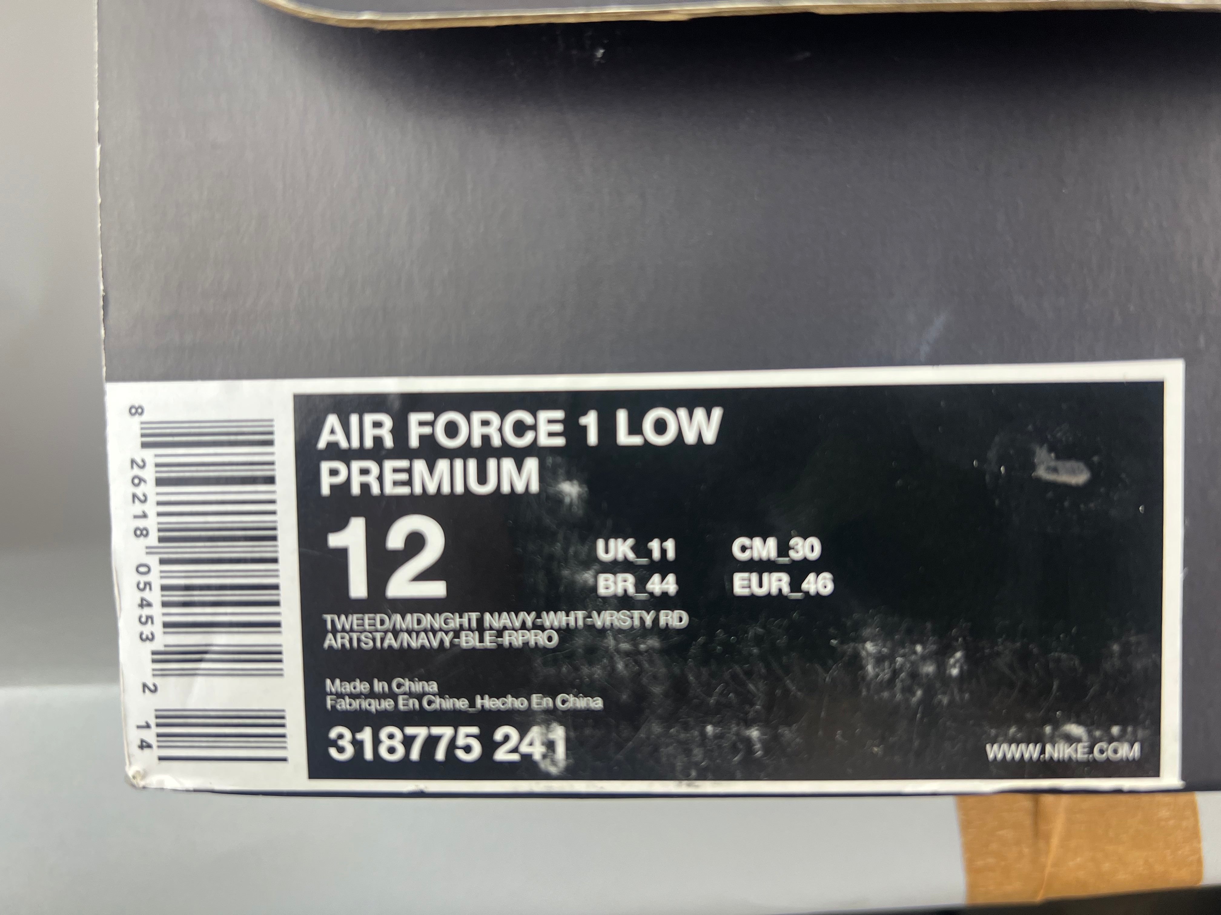 Nike Air Force 1 Low Premium 'Bird's Nest' - Size 46 (ARCHIVE)