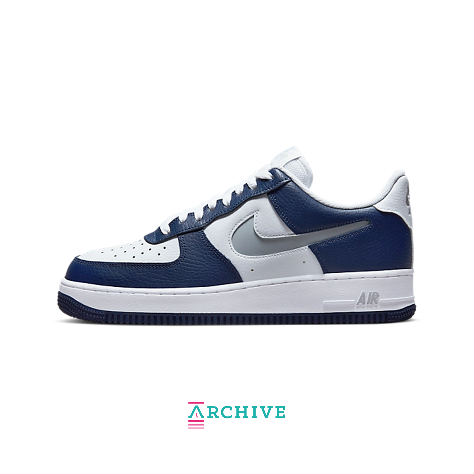 Nike Air Force 1 Low White Navy Grey - size 44 (ARCHIVE)-8653354041674-The Attic
