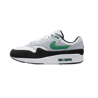 Nike Air Max 1 White Black Stadium Green sneaker with white mesh upper black detailing and green accents

