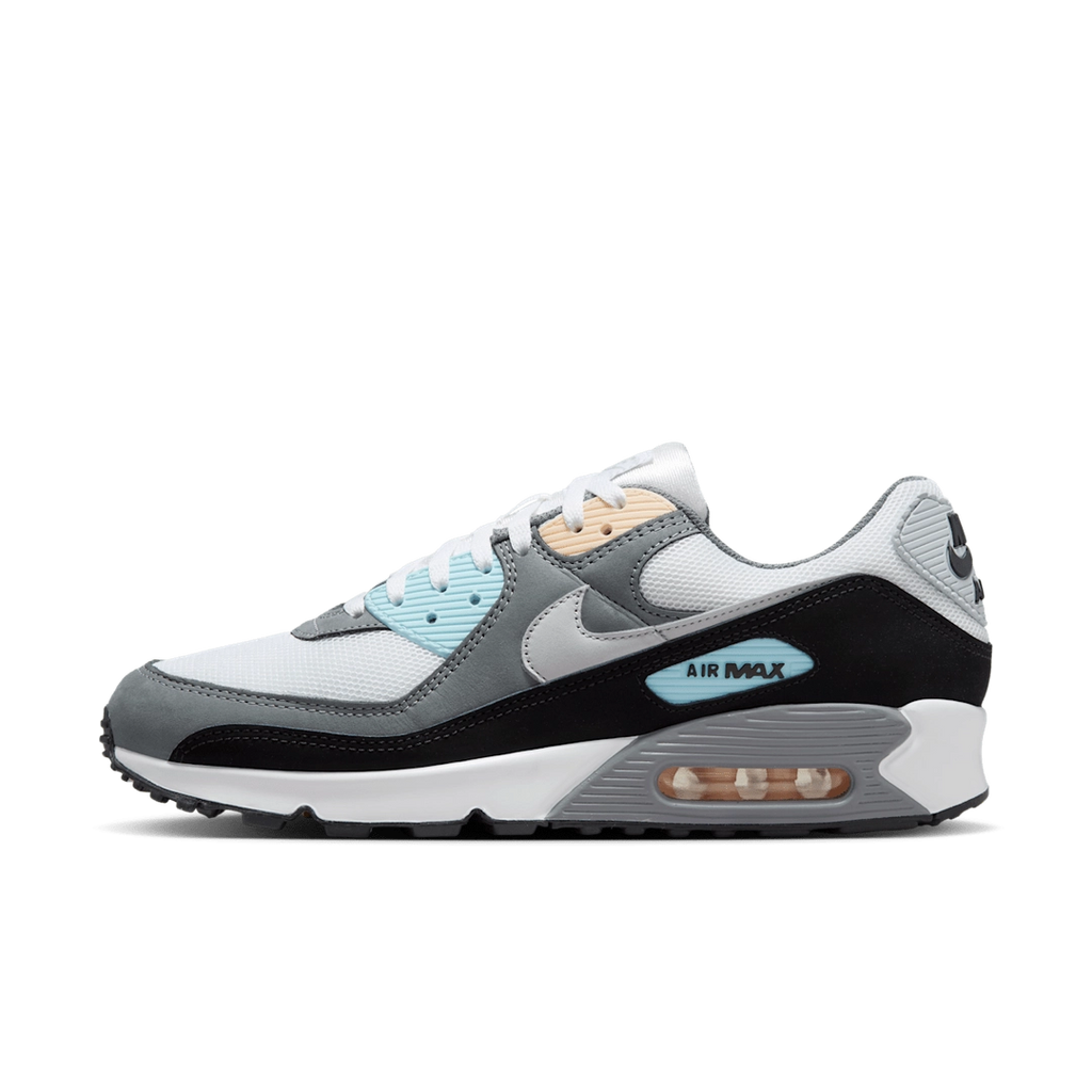 Nike Air Max 90 Cool Grey & Pure Platinum – Retro Running Sneakers, Grey Suede and Mesh Lifestyle Shoes, Iconic Streetwear Trainers