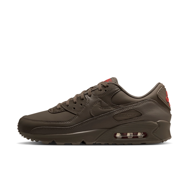 Nike Air Max 90 Essential+ Cave Stone – Classic Retro Running Sneakers, Grey Suede and Mesh Lifestyle Shoes, Iconic Streetwear Trainers