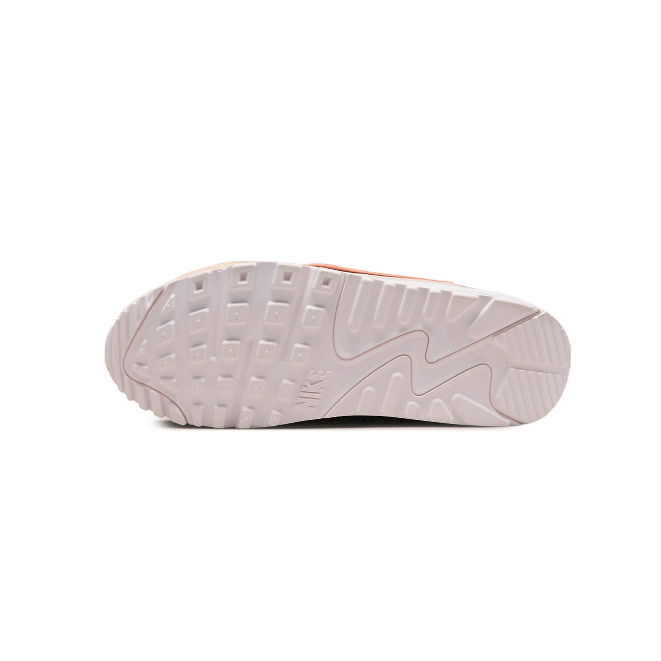 Nike Air Max 90 Futura Summit White Barely Rose womens sneaker with mesh and leather upper and visible Air cushioning