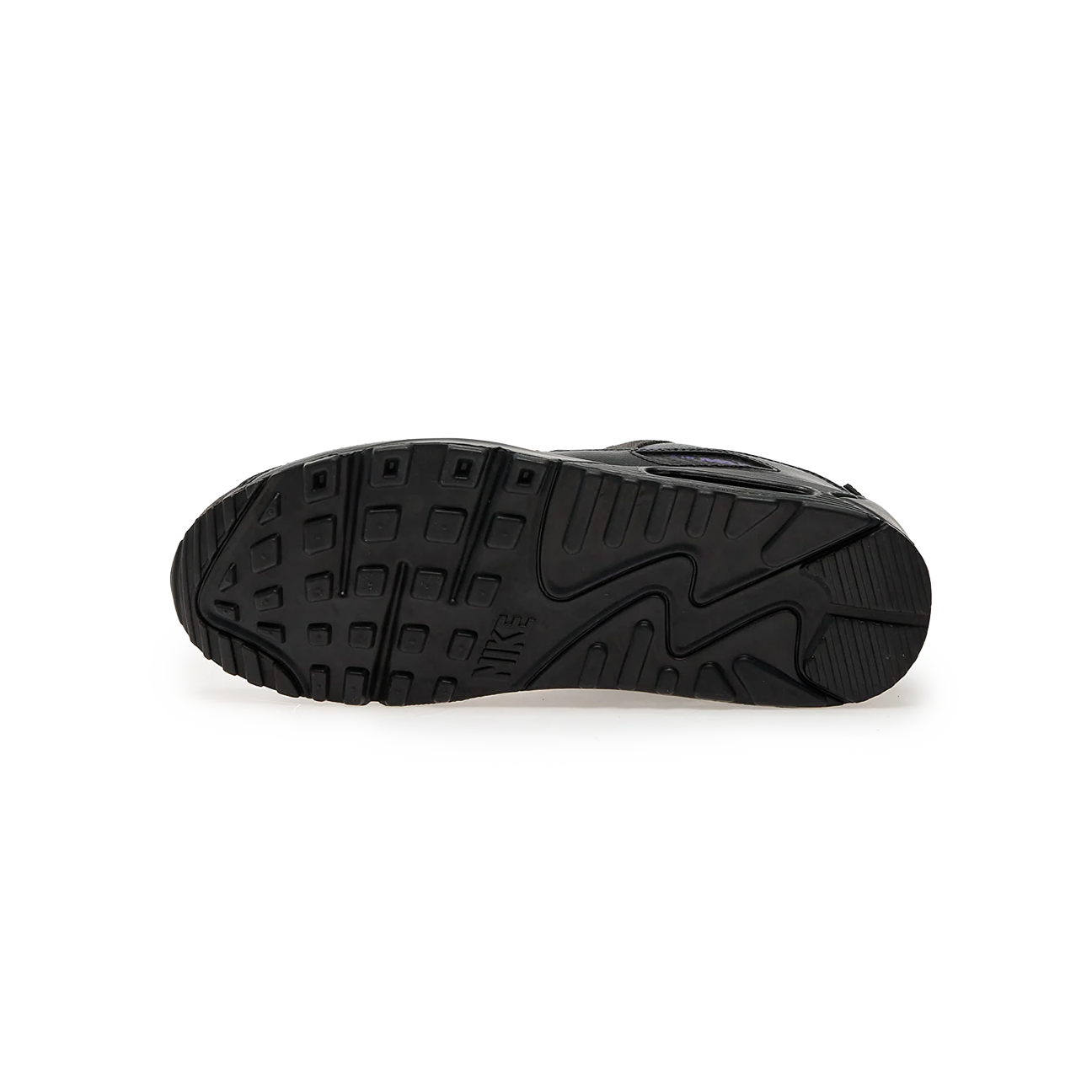 Nike Air Max 90 Iron Grey Wild Grape sneaker with mesh and leather upper purple accents and classic Air Max cushioning available at The Attic