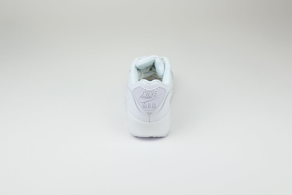 Nike Air Max 90 Leather Triple White – Classic Retro Running Sneakers, Premium All-White Lifestyle Shoes, Iconic Streetwear Trainers