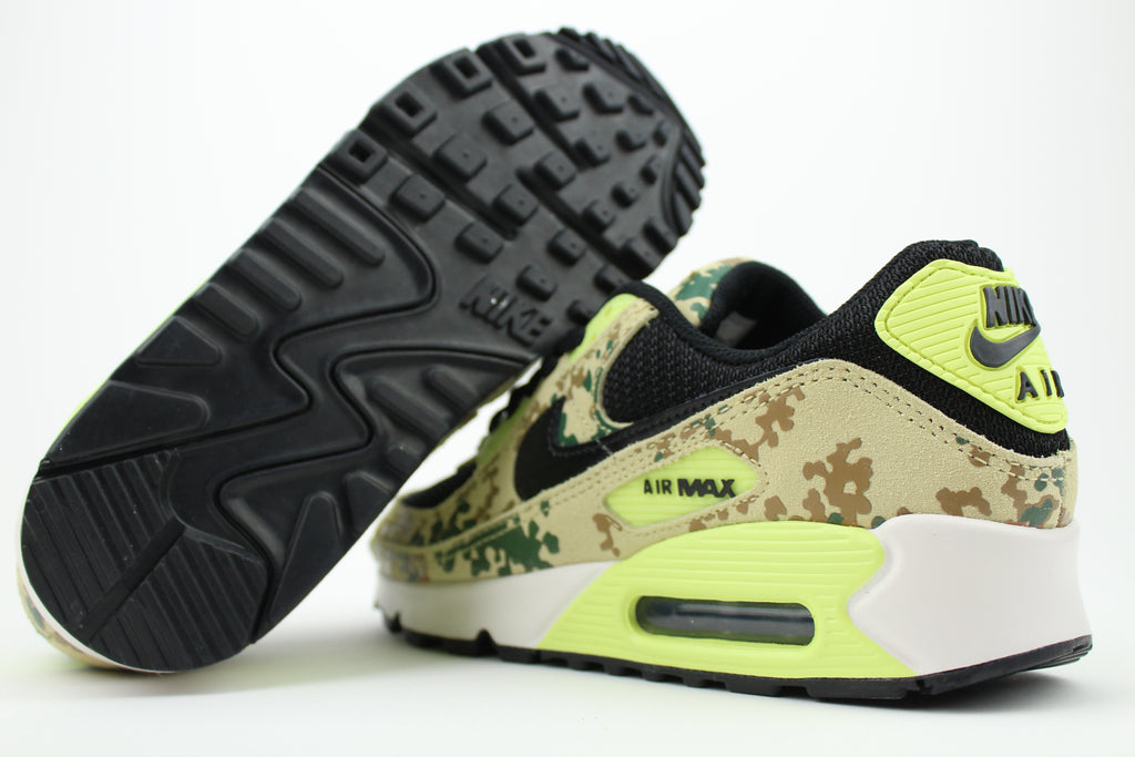 Nike Air Max 90 'Light Lemon Twist' (Camo Pack) – vibrant sneakers with a fresh lemon color, camo details, innovative Nike Air cushioning, and durable design, ideal for casual and athletic wear.