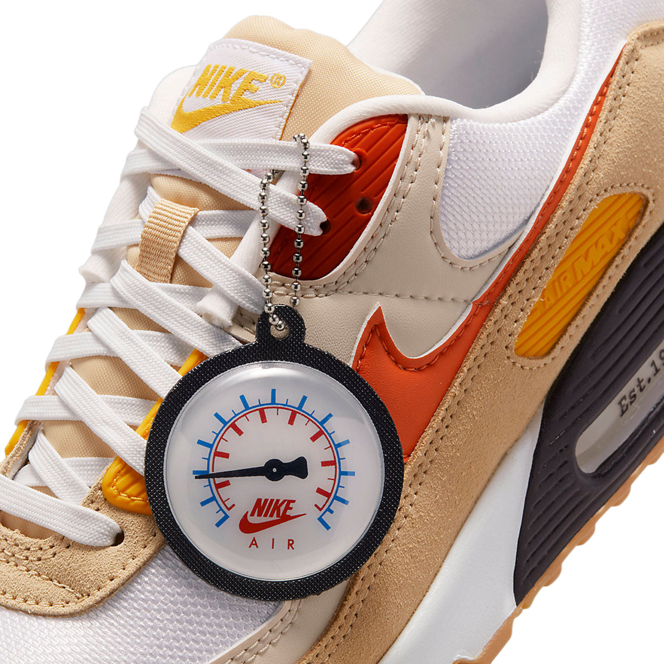 Nike Air Max 90 M Frank Rudy sneaker with white mesh and leather upper classic Air Max cushioning available at The Attic