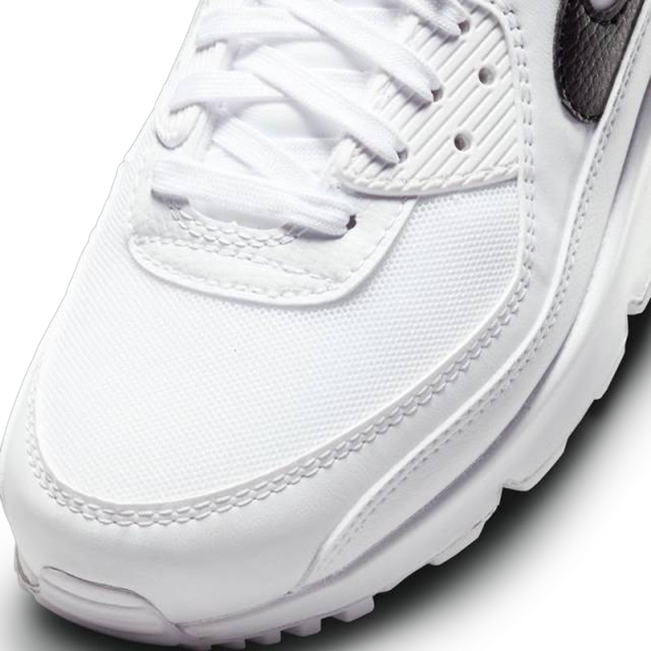 Nike Air Max 90 Next Nature White Black Women sneaker with sustainable materials classic white black design available at The Attic
