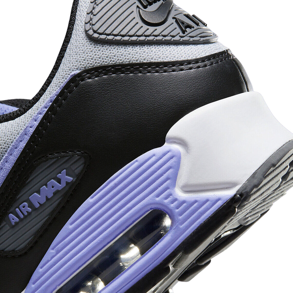 Nike Air Max 90 Photon Dust Light Thistle sneaker with mesh and leather upper soft pastel tones and classic Air Max cushioning available at The Attic