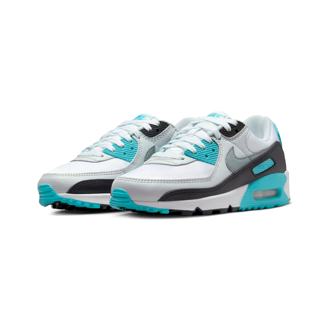 Nike Air Max 90 White Teal Nebula womens sneaker with mesh and leather upper and visible Air cushioning