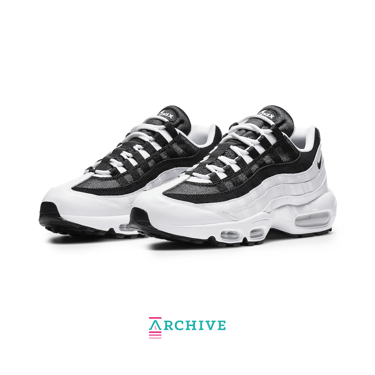 Nike Air Max 95 Yin Yang Black sneaker with layered upper monochrome design and visible Air cushioning available at The Attic
