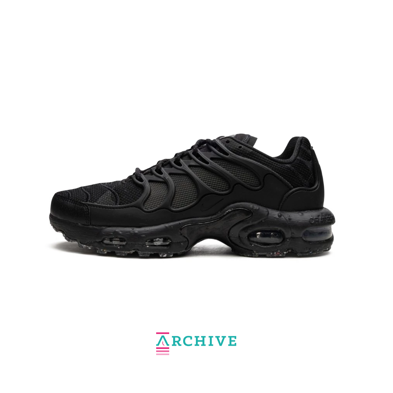Nike Air Max Terrascape Plus Black with recycled materials, Tuned Air cushioning and black upper