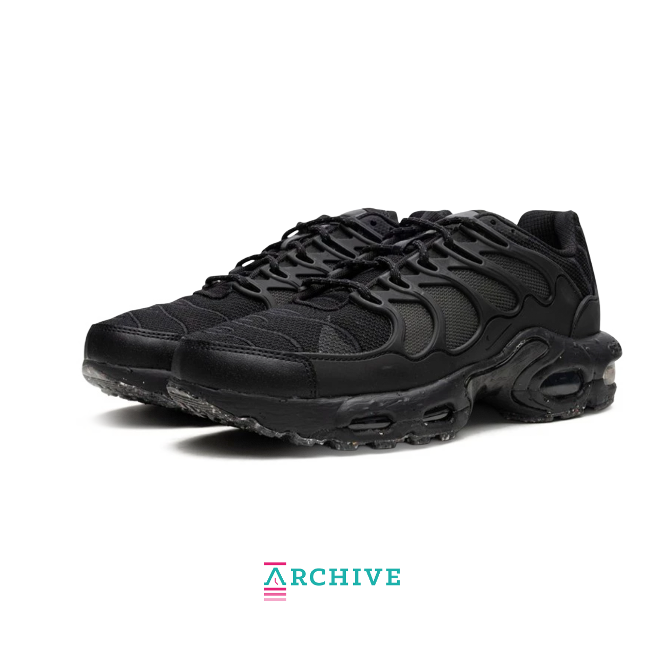 Nike Air Max Terrascape Plus Black with recycled materials, Tuned Air cushioning and black upper