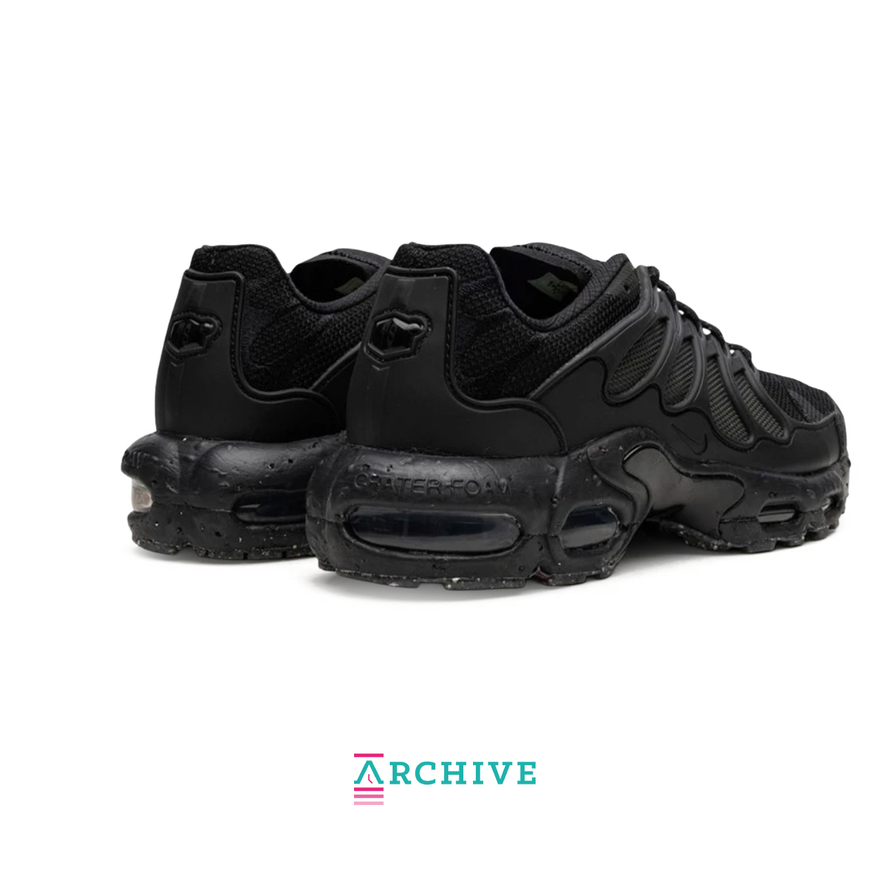 Nike Air Max Terrascape Plus Black with recycled materials, Tuned Air cushioning and black upper
