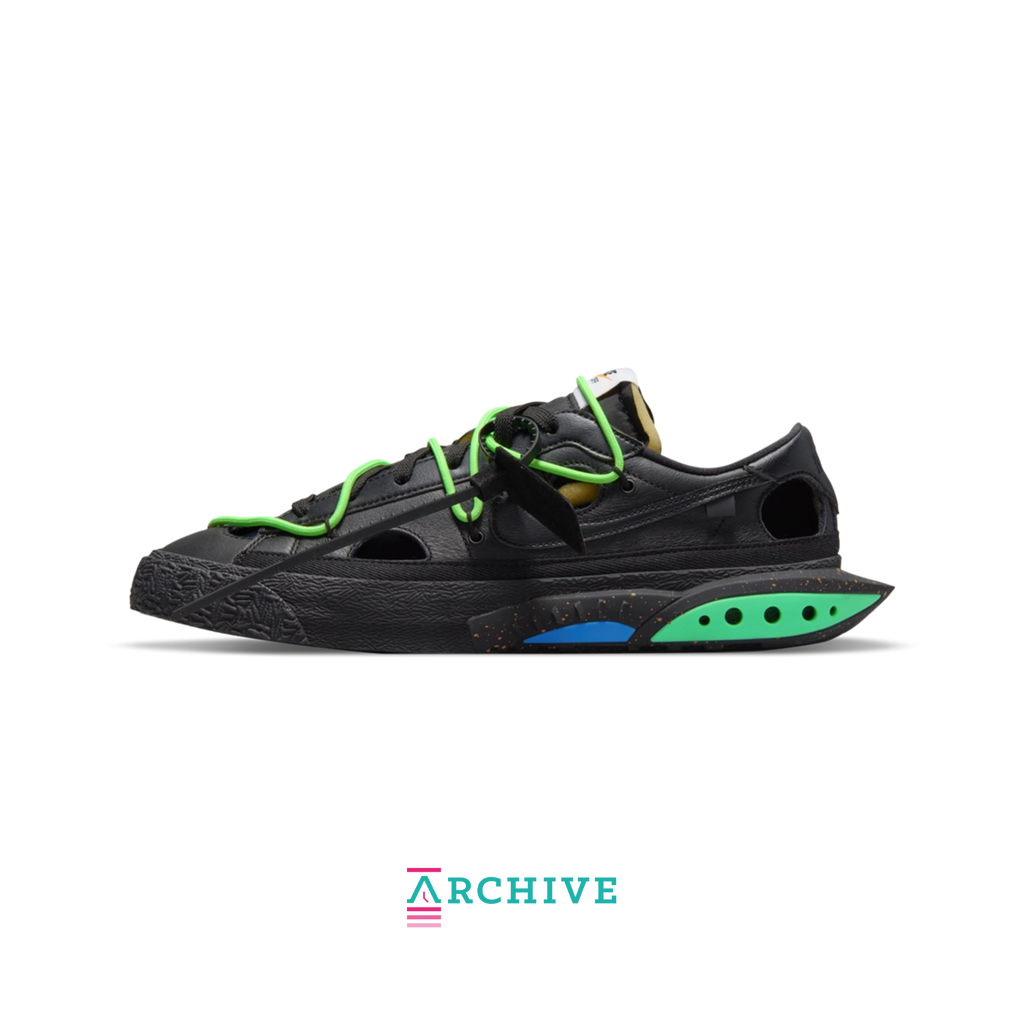 Nike Blazer Low Off-White Black 'Electro Green' (2022)- Size 40.5 (ARCHIVE)-9587173163338-The Attic