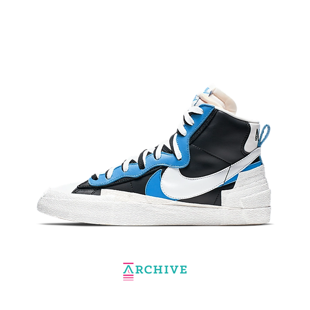 Nike Blazer Mid sacai White Black Legend Blue - Size 44 (ARCHIVE)-8767389368650-The Attic