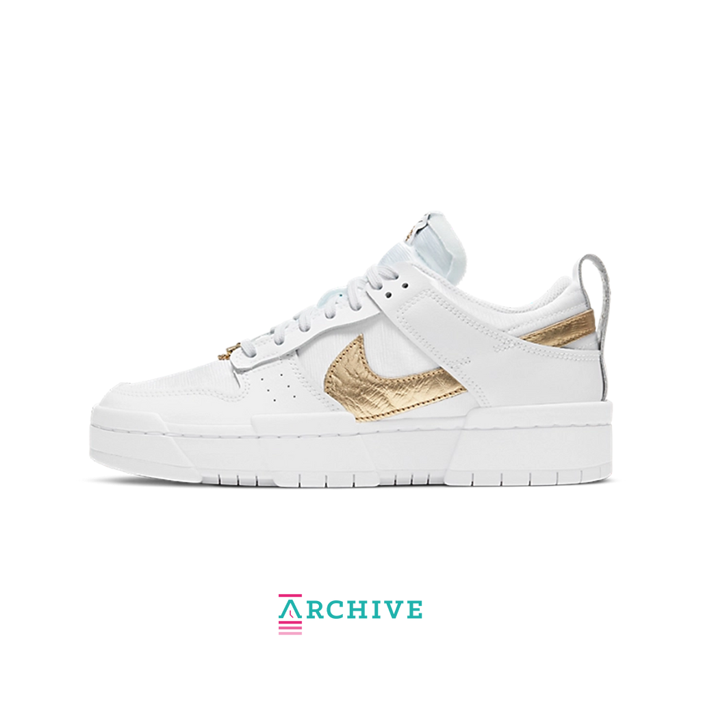 Nike Dunk Low Disrupt 'White Metallic Gold' (Women's) - Size 39 (ARCHIVE)-10082090746186-The Attic