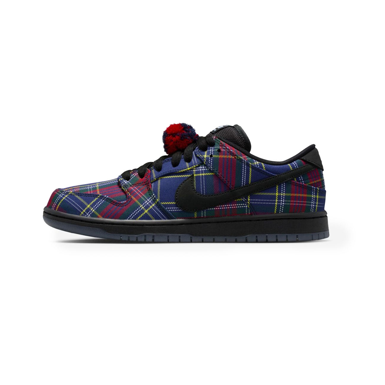 Nike SB Dunk Low Nardwuar sneaker with suede and leather upper tartan details and Zoom Air cushioning