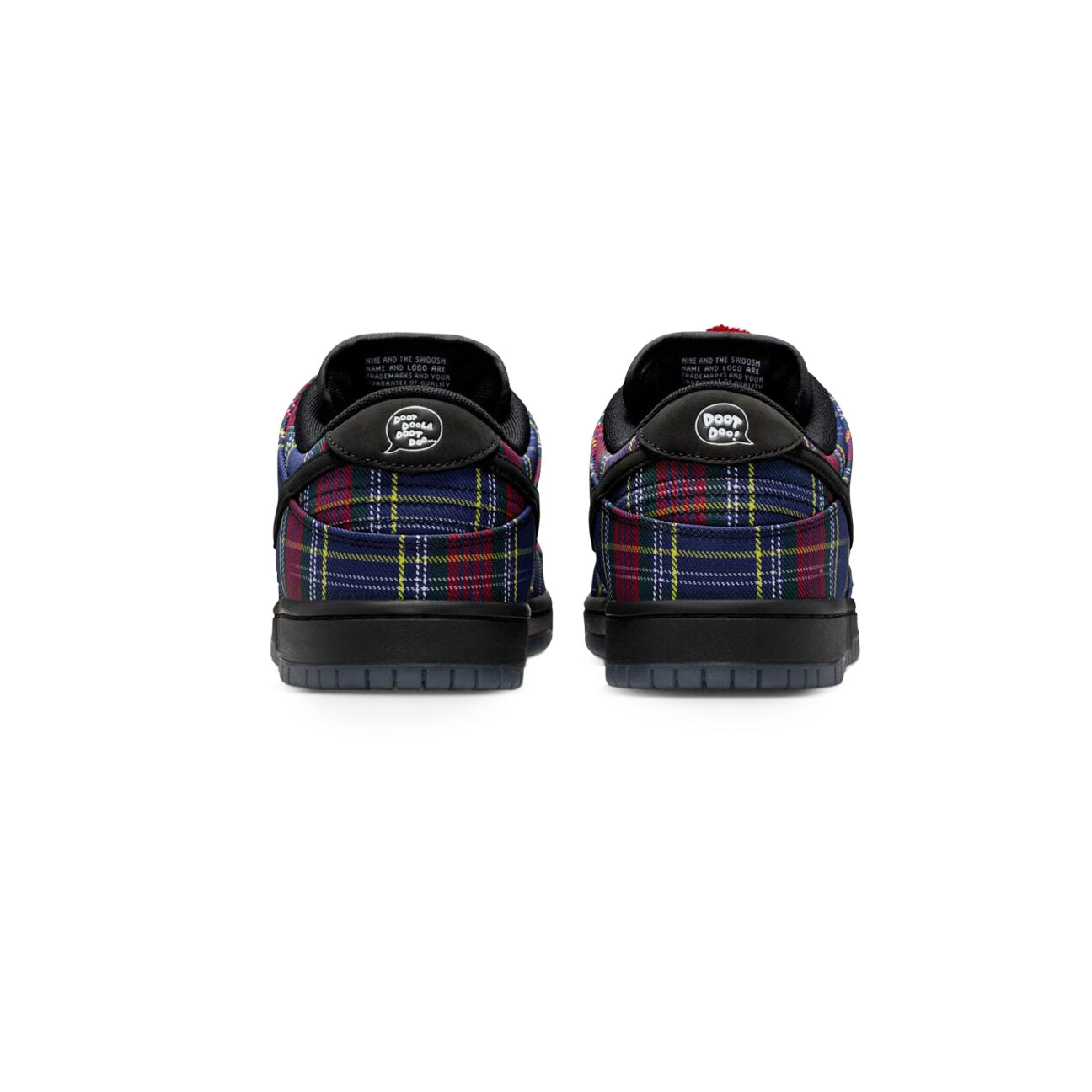 Nike SB Dunk Low Nardwuar sneaker with suede and leather upper tartan details and Zoom Air cushioning