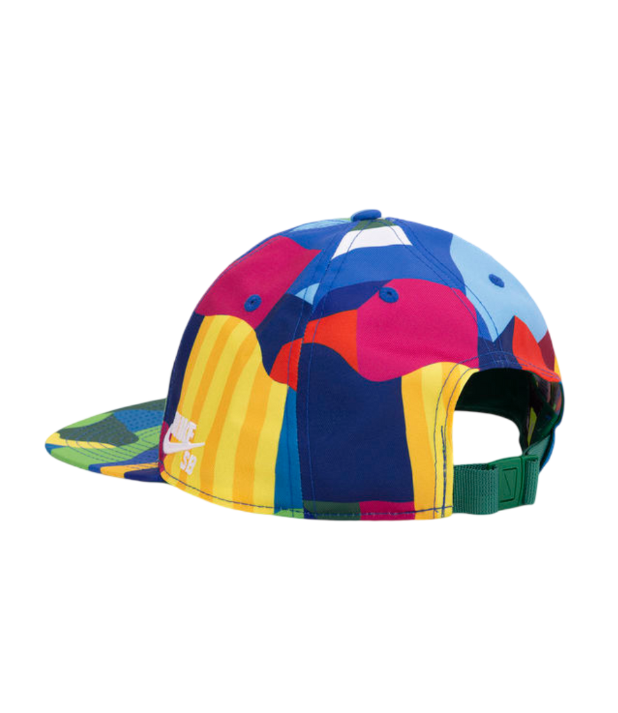Nike SB x Parra x Brazil Federation Olympic Games hat, vibrant multicolour design, collaborative streetwear accessory, bold artistic patterns, stylish headwear, limited edition, sports-inspired fashion