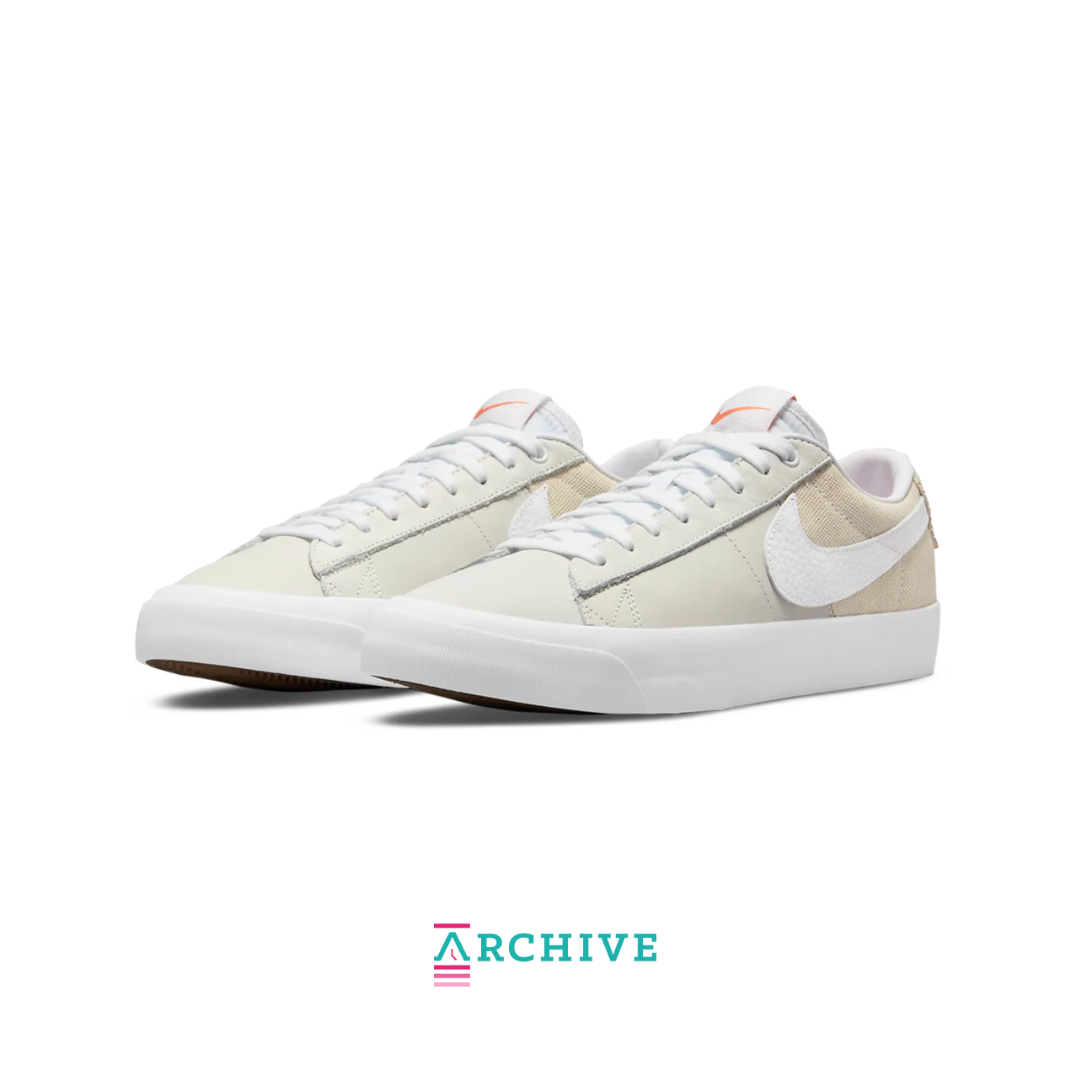 Nike SB Zoom Blazer Low Pro GT ISO White sneaker with premium suede upper and vulcanized sole