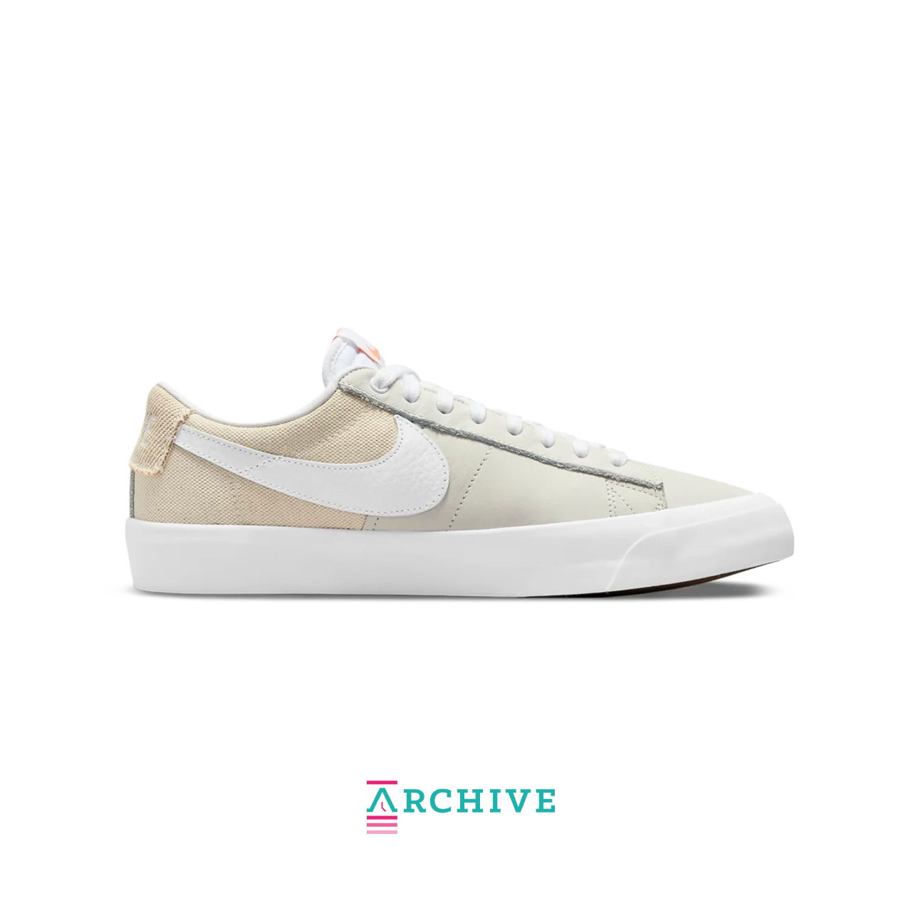 Nike SB Zoom Blazer Low Pro GT ISO White sneaker with premium suede upper and vulcanized sole