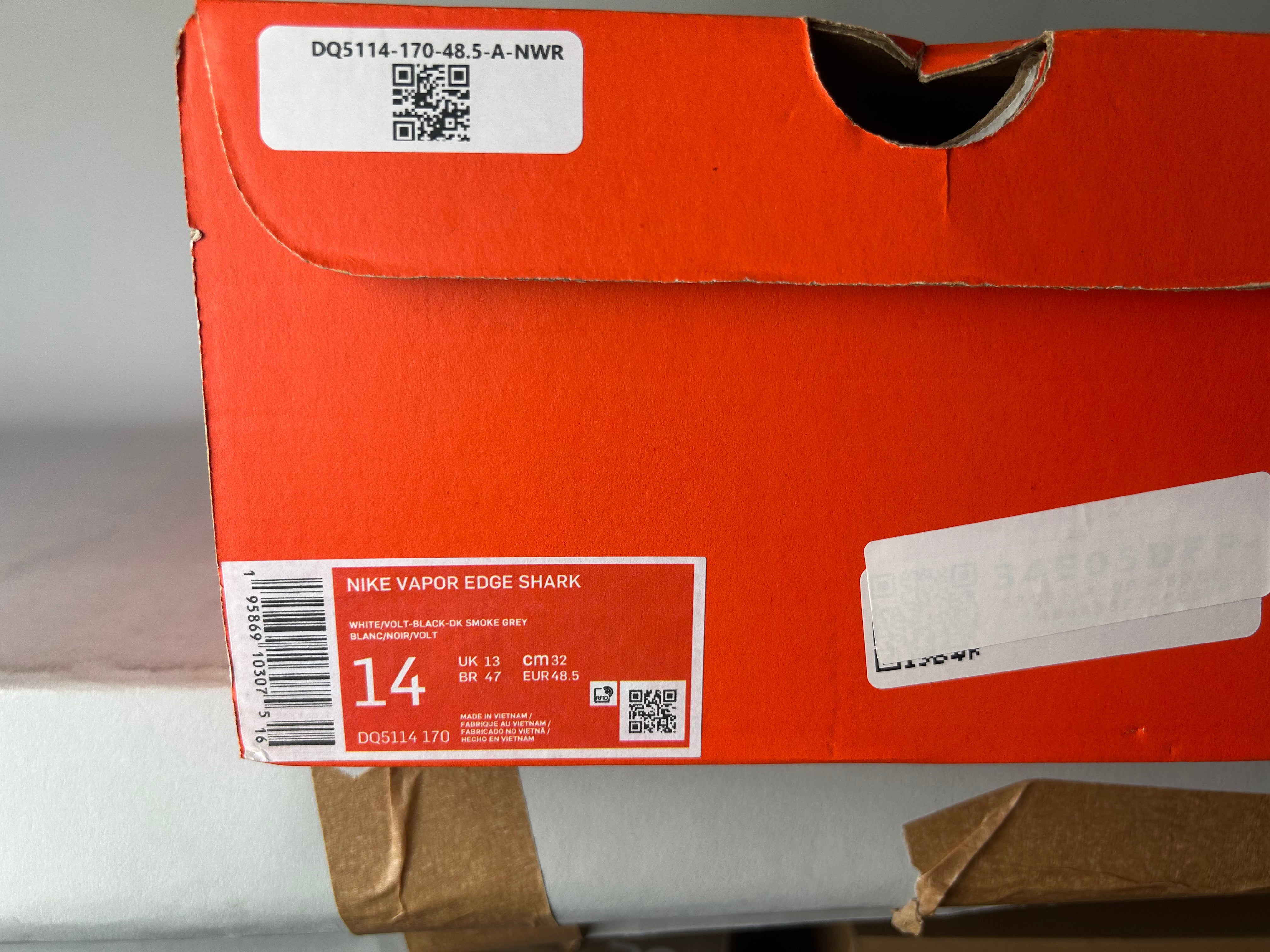 Nike Vapor Edge Shark White Black Volt - Size 48.5 (ARCHIVE)