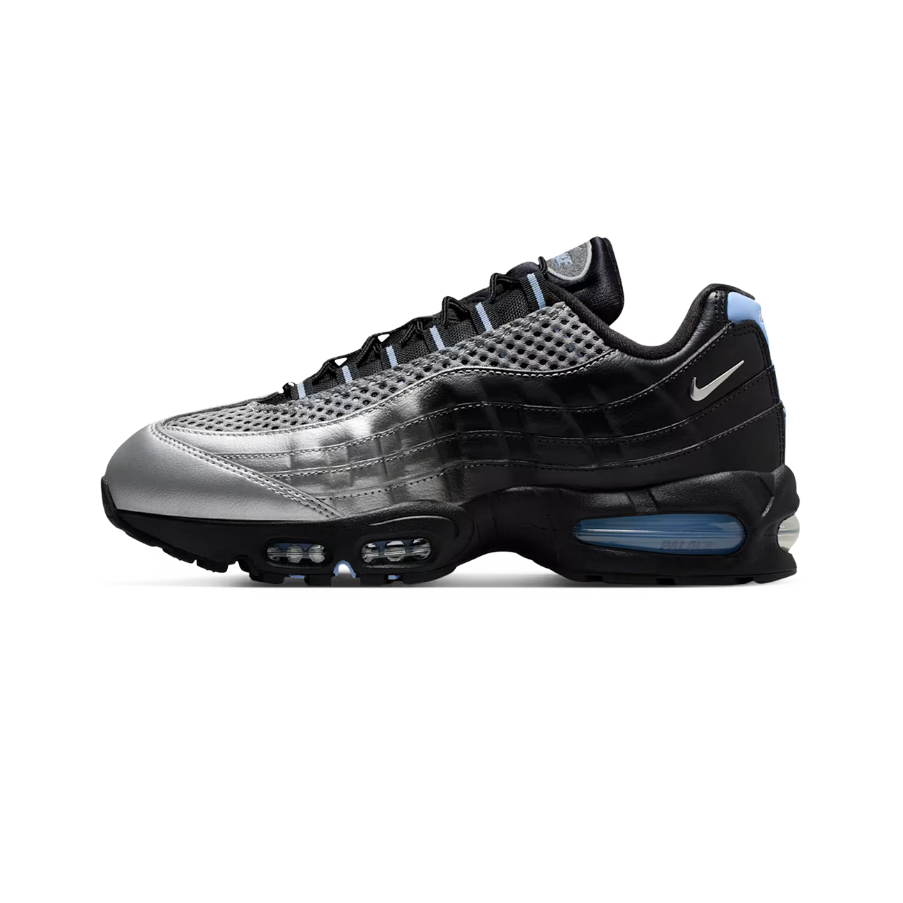 Palace x Nike Air Max 95 'Big Bubble Metallic Silver' sneaker side view