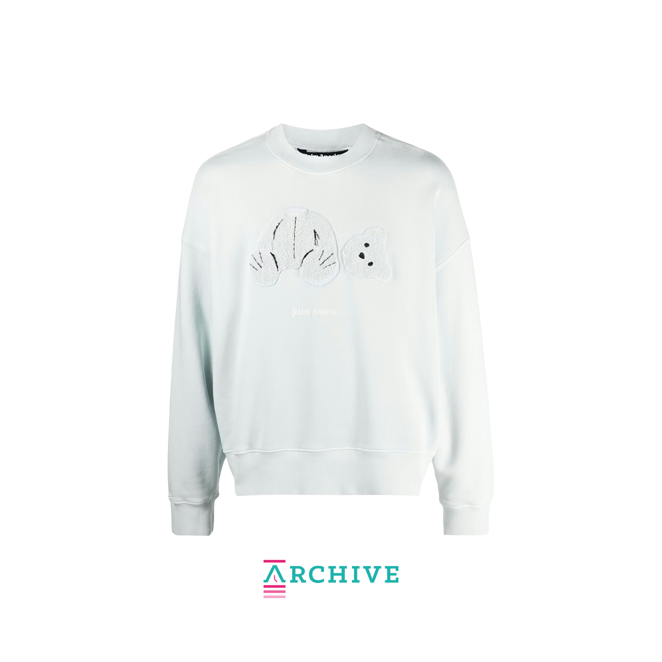 Palm Angels Teddy Bear Patch Sweatshirt 'White' - Size XL (ARCHIVE)