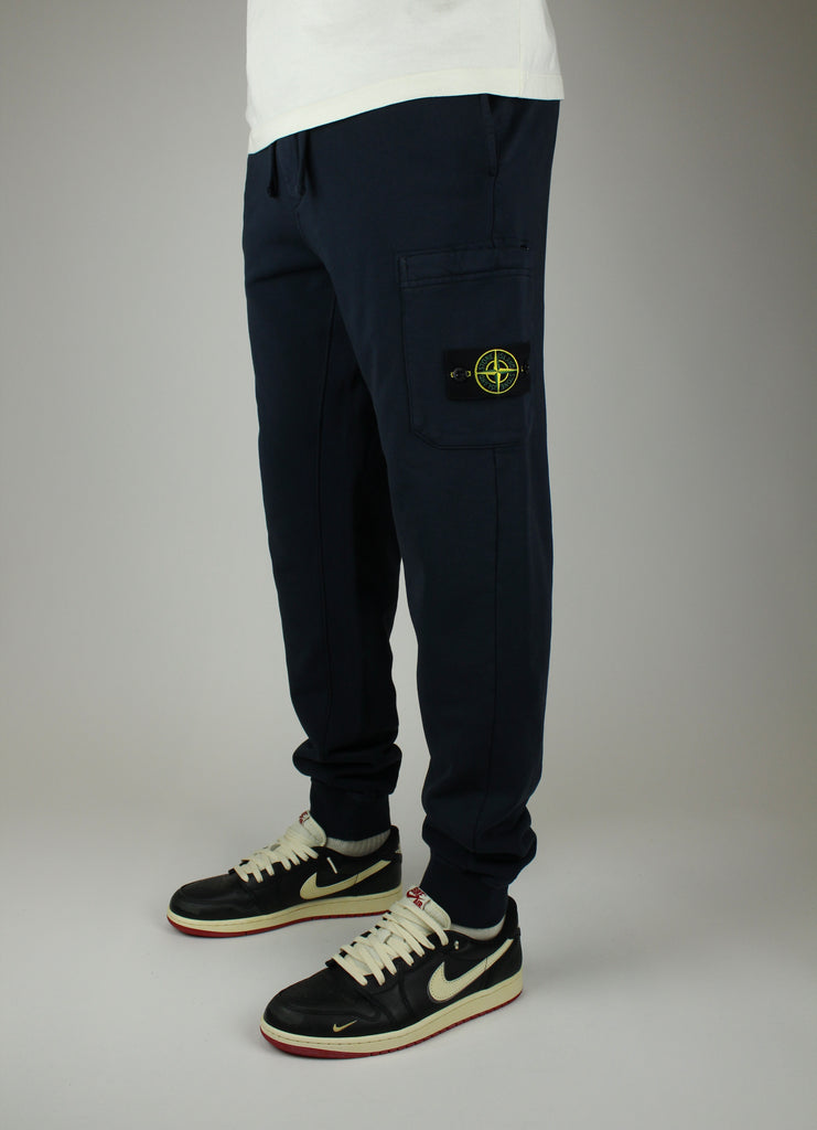 Shop the Stone Island Felpa Sweatpants 'Navy' – premium cotton joggers with a relaxed fit, elasticated waistband, and subtle branding for versatile streetwear style.