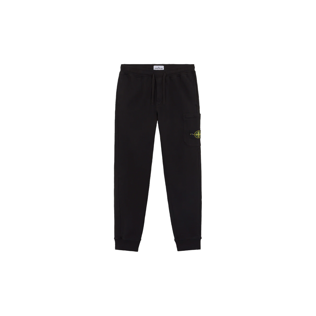 Shop the Stone Island Felpa Sweatpants 'Black' – premium cotton joggers with a relaxed fit, elasticated waistband, and subtle branding for versatile streetwear style.