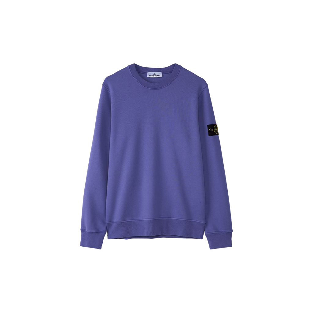 Shop the Stone Island Felpa Crewneck 'Purple' – a premium cotton crewneck with the iconic compass patch, combining comfort, quality, and standout streetwear style.