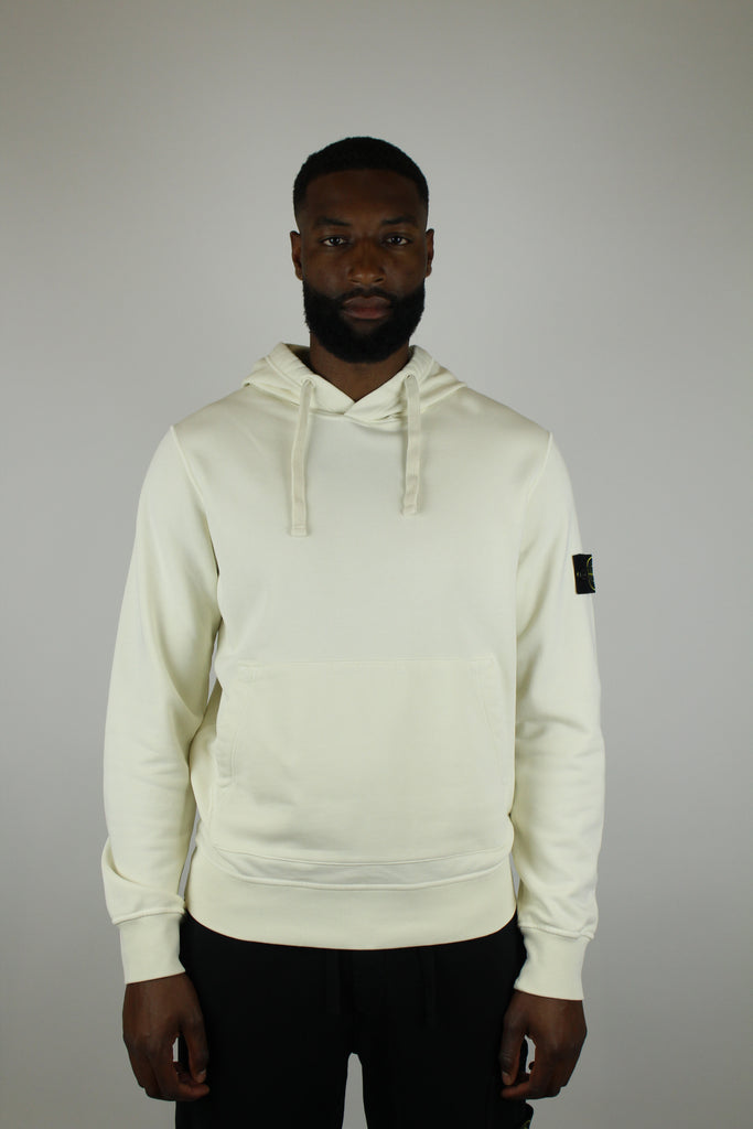 Shop the Stone Island Felpa Hoodie 'Beige' – a premium cotton hoodie with a relaxed fit, detachable compass patch, and versatile beige color for timeless streetwear style.