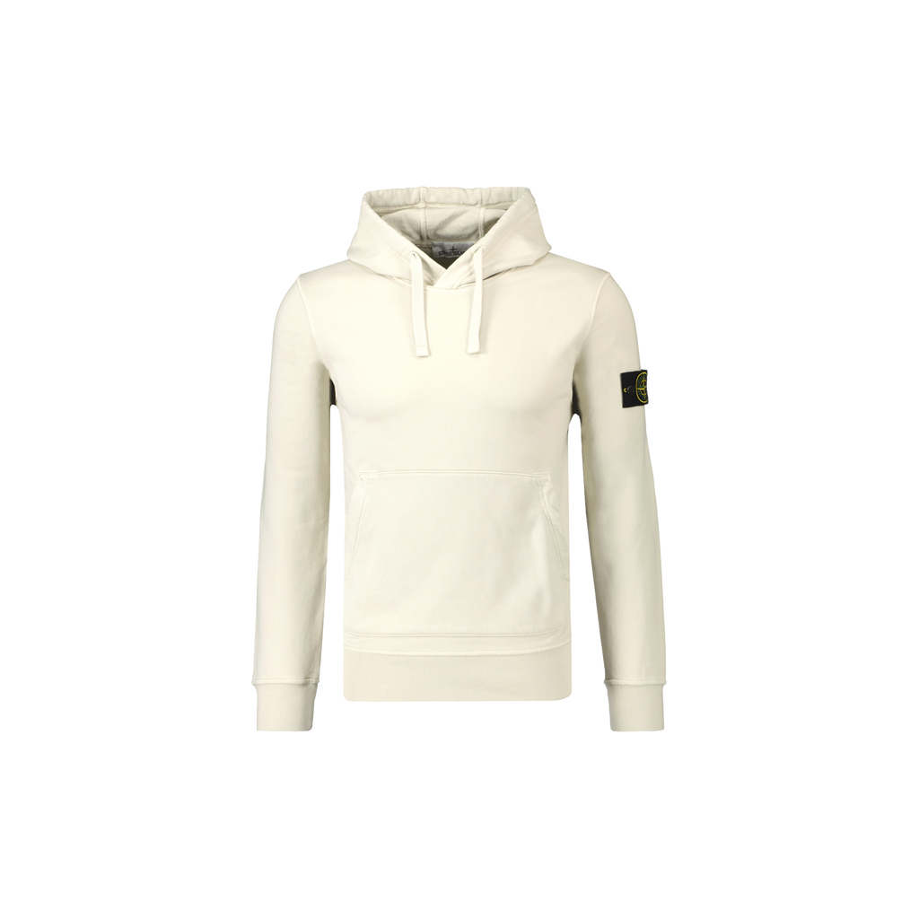 Shop the Stone Island Felpa Hoodie 'Beige' – a premium cotton hoodie with a relaxed fit, detachable compass patch, and versatile beige color for timeless streetwear style.