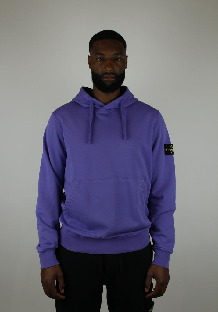 Shop the Stone Island Felpa Hoodie 'Purple' – a premium cotton hoodie with a relaxed fit, iconic compass patch, and bold purple color for standout streetwear style.