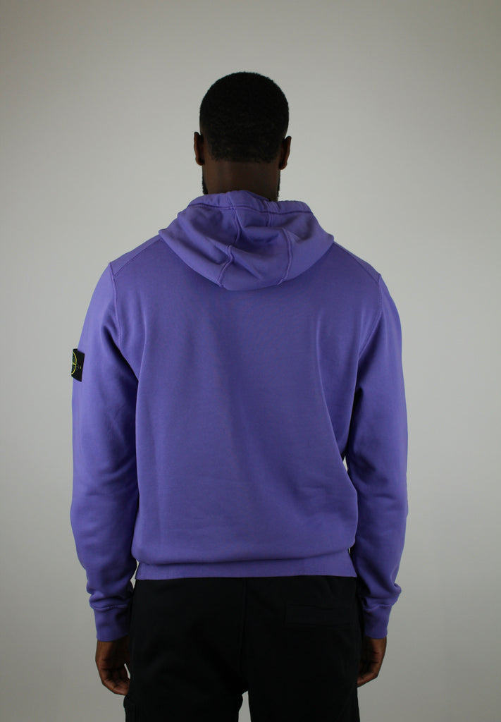 Shop the Stone Island Felpa Hoodie 'Purple' – a premium cotton hoodie with a relaxed fit, iconic compass patch, and bold purple color for standout streetwear style.